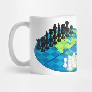 flat earth chess Mug